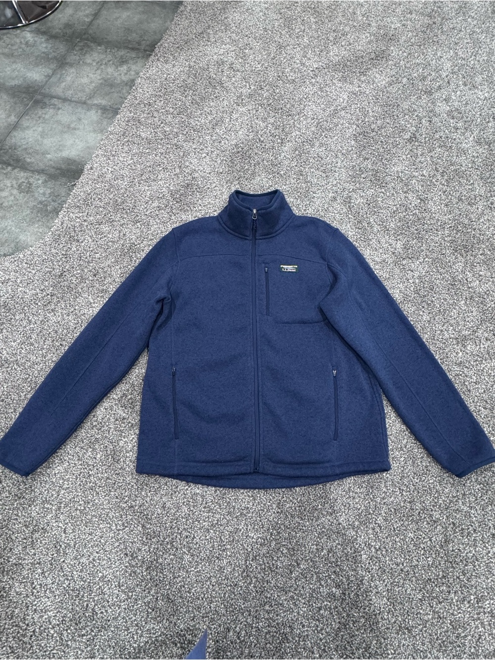 L.L. Bean Men's Navy Full-Zip Fleece Jacket